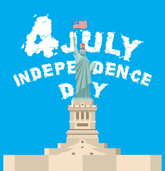 Independence Day of America. Statue of Liberty symbol of New Yor — Stock Vector
