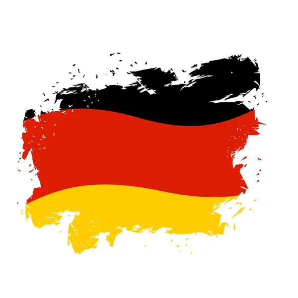Duitsland vlag grunge stijl op witte achtergrond. Penseelstreken en — Stockvector