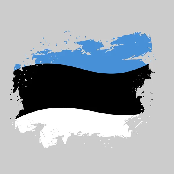 Estonia Flag grunge. Brush strokes and ink splatter. National sy — Stock Vector