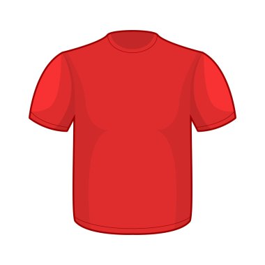 Kırmızı t-shirt şablonu. Tasarımınız için boş giysiler