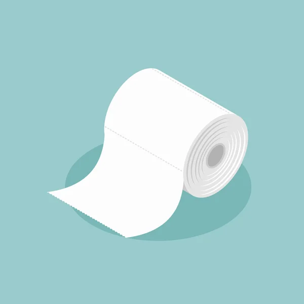 Roll van wc-papier isometrie. Speciaal papier voor het vegen. Papier — Stockvector