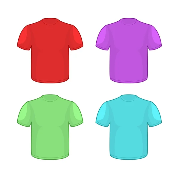 Camisetas coloridas sobre fondo blanco. Patrón de ropa para — Vector de stock