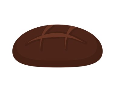 Siyah ekmek izole edilmiş. Beyaz arka planda somun çavdar ekmeği. Tra