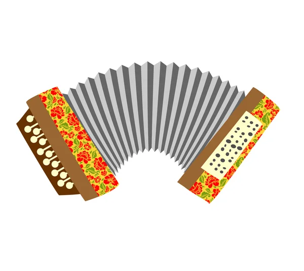 Ziehharmonika. Musikinstrument weißer Hintergrund. Vektorillustrationen — Stockvektor