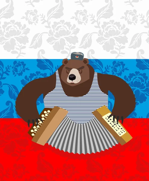 Urso tradicional Rússia. Padrão de fundo russo. Jogue um ins — Vetor de Stock