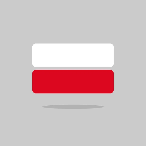 Poland flag state symbol stylized geometric elements — Stock Vector