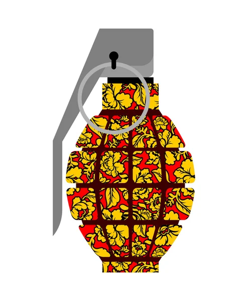 Grenade russe style Khokhloma. Peinture folklorique nationale de fil dentaire — Image vectorielle