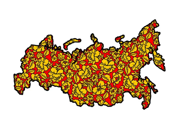 Mapa da pintura Khokhloma russo. Padrão tradicional russo . —  Vetores de Stock