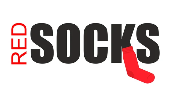Logotipo de meia vermelha para produção . —  Vetores de Stock