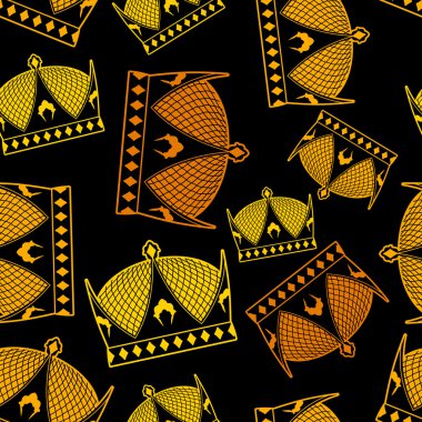 Taç seamless modeli. İmparator Royal doku. Headdress sembolü 