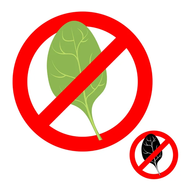 Arrêtez d'interdire les épinards. Salade de légumes interdits. Grève verte s — Image vectorielle