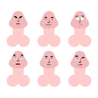 Emotions penis. Set expressions avatar Member. good and evil. di clipart