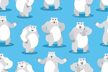 Kutup Ayısı kusursuz desen. Vahşi bir hayvan ayarla. Vahşi canavar ile 