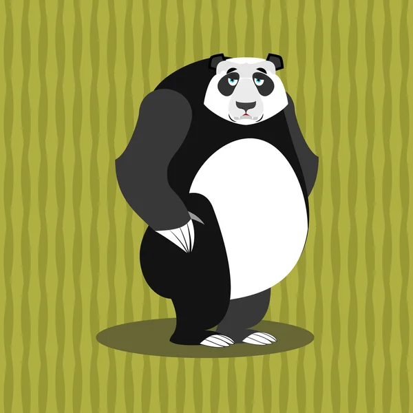 Triste panda. Doloroso oso chino. Trágico animal salvaje . — Vector de stock
