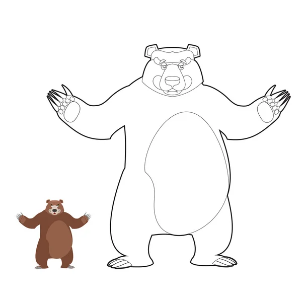 Bear Malbuch. Grizzlys im linearen Stil. gute glückliche wilde b — Stockvektor