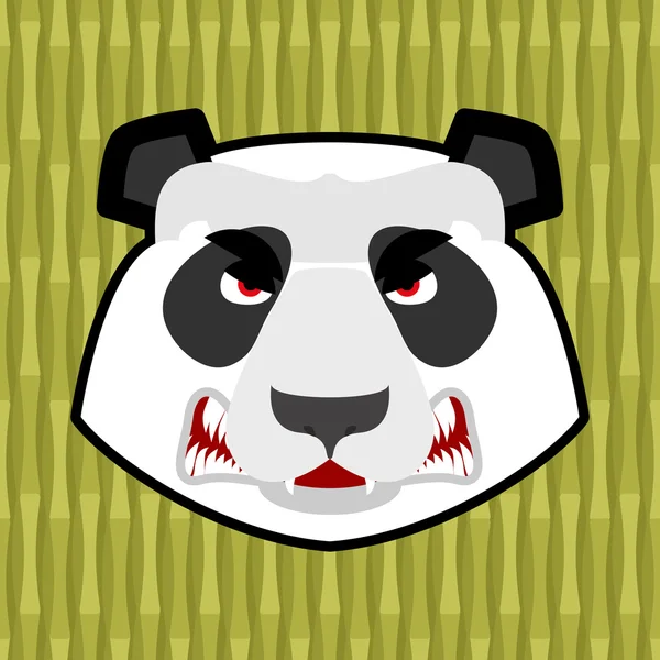 Panda enojado. Oso chino furioso. Animal furioso. Agresivo wi — Vector de stock