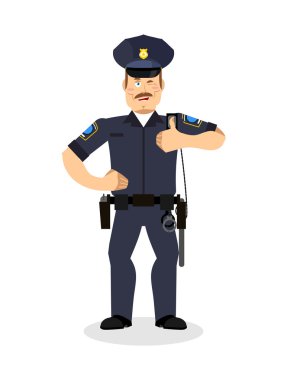 Polis onay atıyor. İmzalar tamam. neşeli Kop. Polis El 