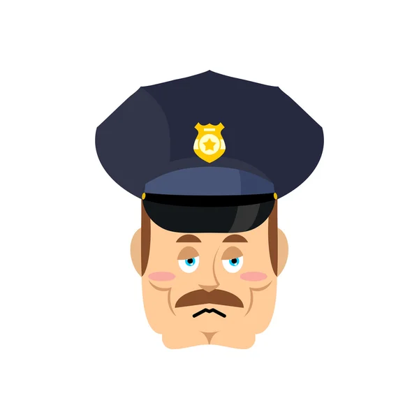 悲伤的警察，悲惨的警察。无聊的警官 — 图库矢量图片