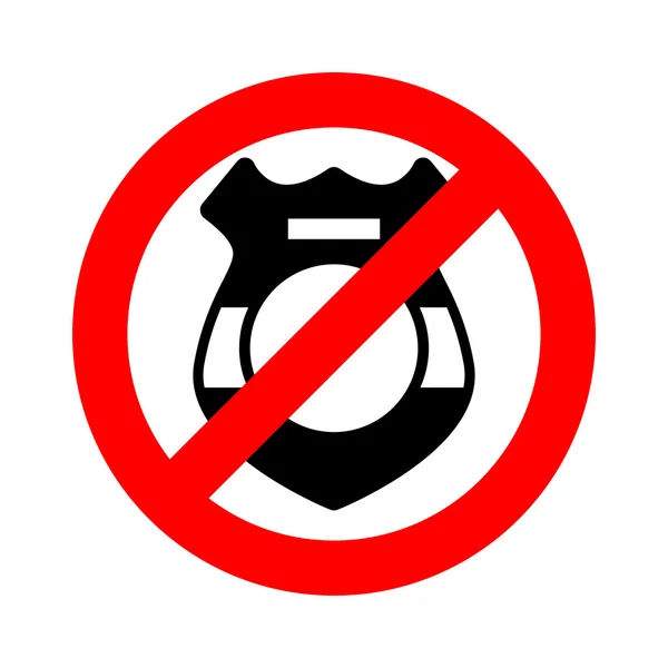 Arrêtez le flic. C'est interdit par la police. Badge de police rayé . — Image vectorielle
