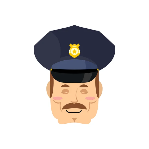 Good friendly cop. happy Policeman. Funny Face Constable. merry — Stock Vector