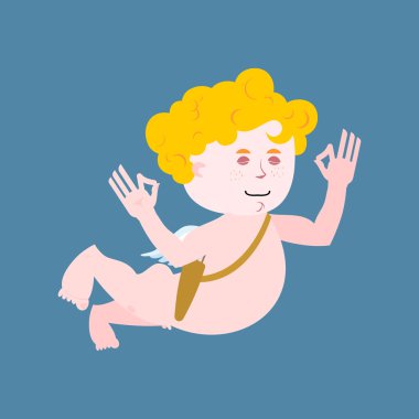 Cupid yoga. Amur meditasyon. Angel rahatlıyor. Nirvana nın durumu