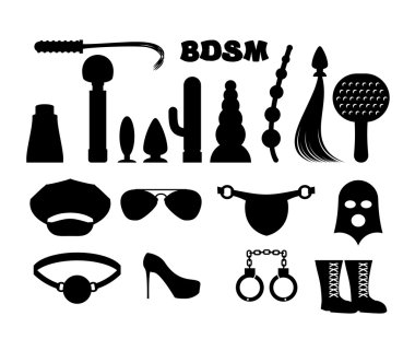 fetiş işareti. Bdsm. Sextoys xxx için seks simgeleri. Knut ve gag. 