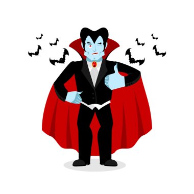 Dracula Yaşasın de gösterir. Vampir göz kırpıyor. Tamam imzala. Jol