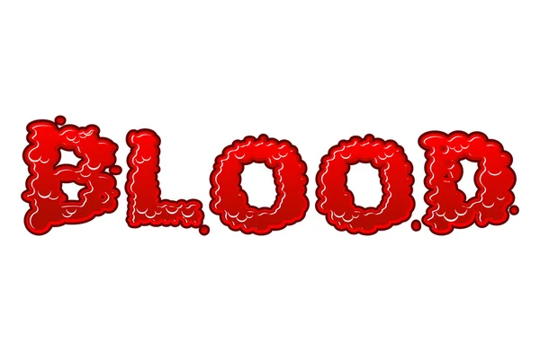 피가 흐르고 있습니다. 빨간 액체 편지. 유체 타이포그래피. 블러디 폰트 — 스톡 벡터
