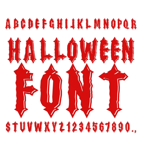 Fuente Halloween. Alfabeto antiguo. Letras góticas de sangre. Vintage — Vector de stock