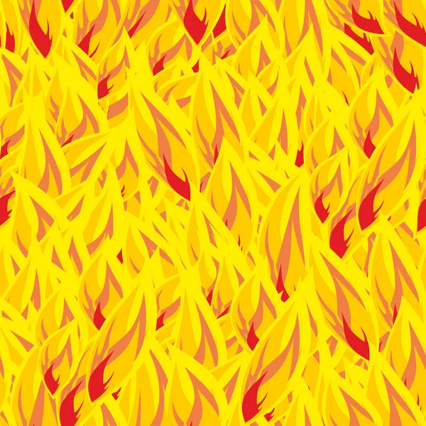 Feu motif sans couture. flammes fond. Texture de flamme. Yel chaud — Image vectorielle