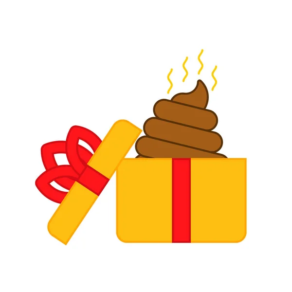 Shit Gift Box Bad Christmas Birthday Present Bad Joke Gift — Stock Vector