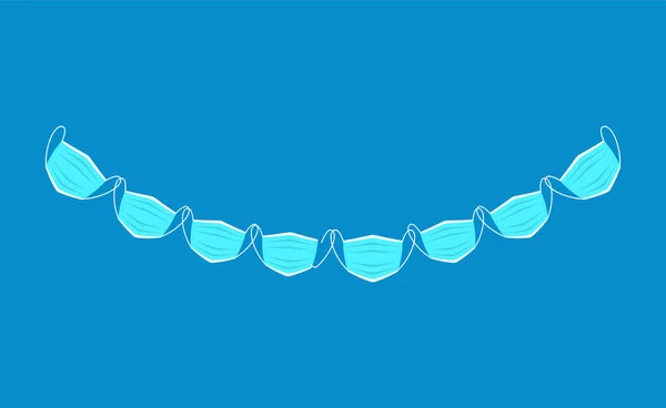 의료용 마스크의 코로나 바이러스 세계적 유행성 — 스톡 벡터