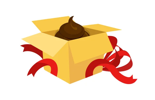 Подарункова Коробка Поганий Подарунок Різдво Або День Народження Поганий Жарт — стоковий вектор