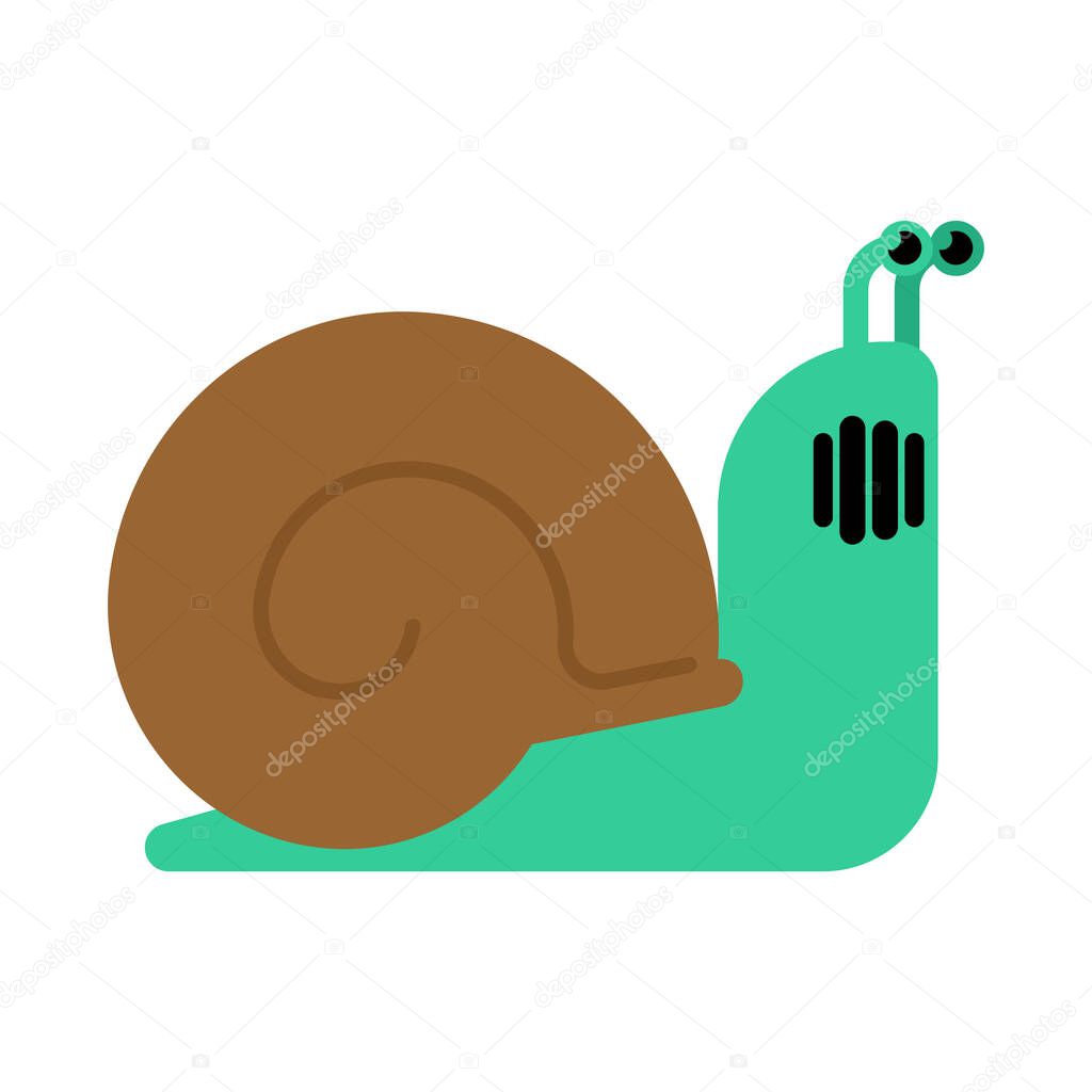 Snail isolated. Slug with shell. vector illustration
