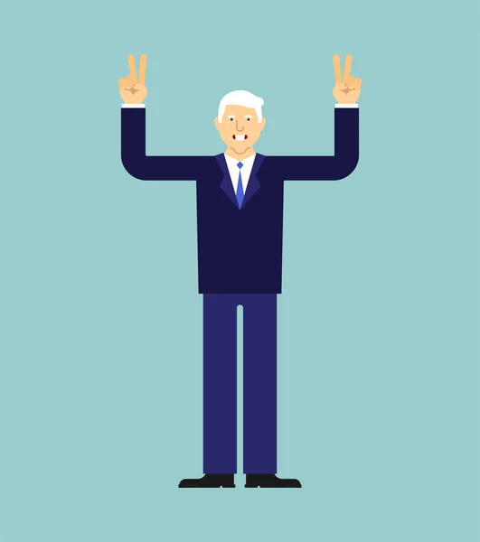 Öreg Elnök Elszigetelődött Idős Főnök Vektor Illusztráció — Stock Vector