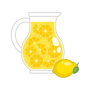 Limonata ve sürahi. vektör illüstrasyonu