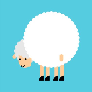 Sheep ass. Ram back. Animal vector illustration