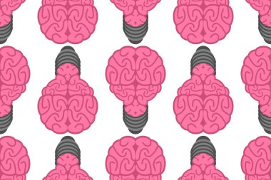 Beyin ampul desenli, pürüzsüz. Fikir arka planı. Yeni dahice düşünce dokusu