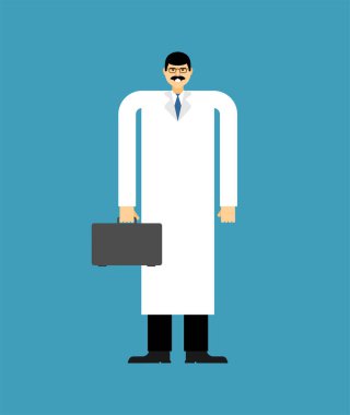 Beyaz önlüklü doktor. vektör illüstrasyonu