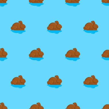 Çikolatalı tavşan desenli, kusursuz. Çikolata arkaplanından yapılmış tavşan. Tatlılık dokusu