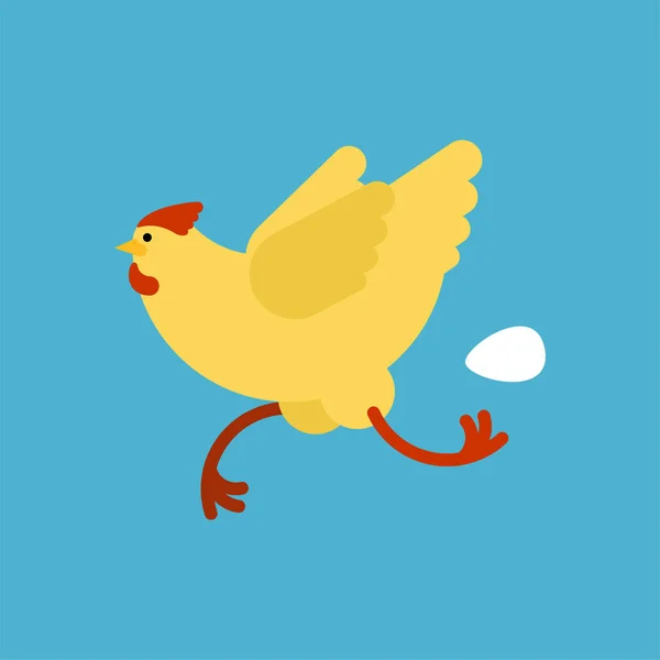 Kurczak Izolatce Kurczak Ucieka Ilustracja Wektora — Wektor stockowy