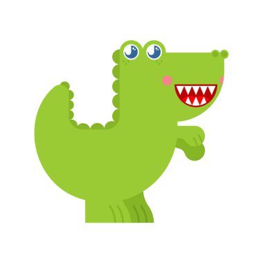 Şirin dinozor. Komik dino. Güzel Tyrannosaurus vektör çizimi