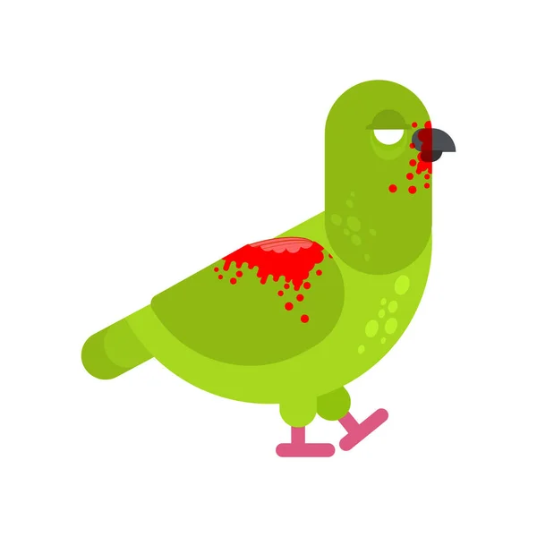 Pigeon Zombie Isolé Colombe Ressuscité Monstre Mort — Image vectorielle