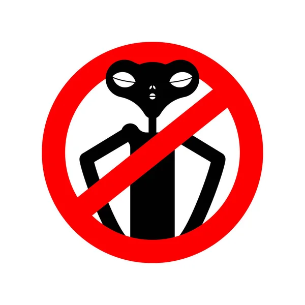 Arrêtez Alien Ban Ufo Panneau Rouge Interdiction Aucune Civilisation Extraterrestre — Image vectorielle