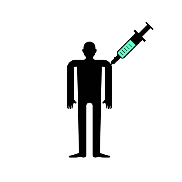 ワクチンのアイコンだ ワクチン標識 予防接種のシンボル ベクターイラスト比率 — ストックベクタ