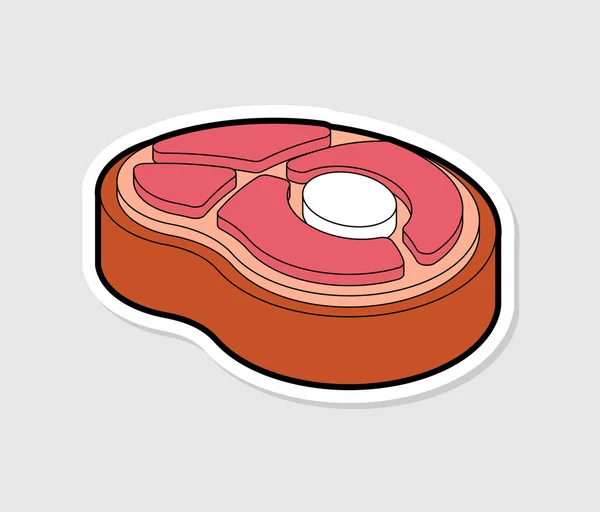 Filete Aislado Bistec Pieza Carne Ilustración Vectorial — Archivo Imágenes Vectoriales