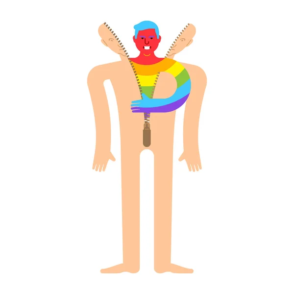 Voy Salir Gay Elimina Piel Humana Concepto Autoreconocimiento Concepto Mostrarte — Vector de stock