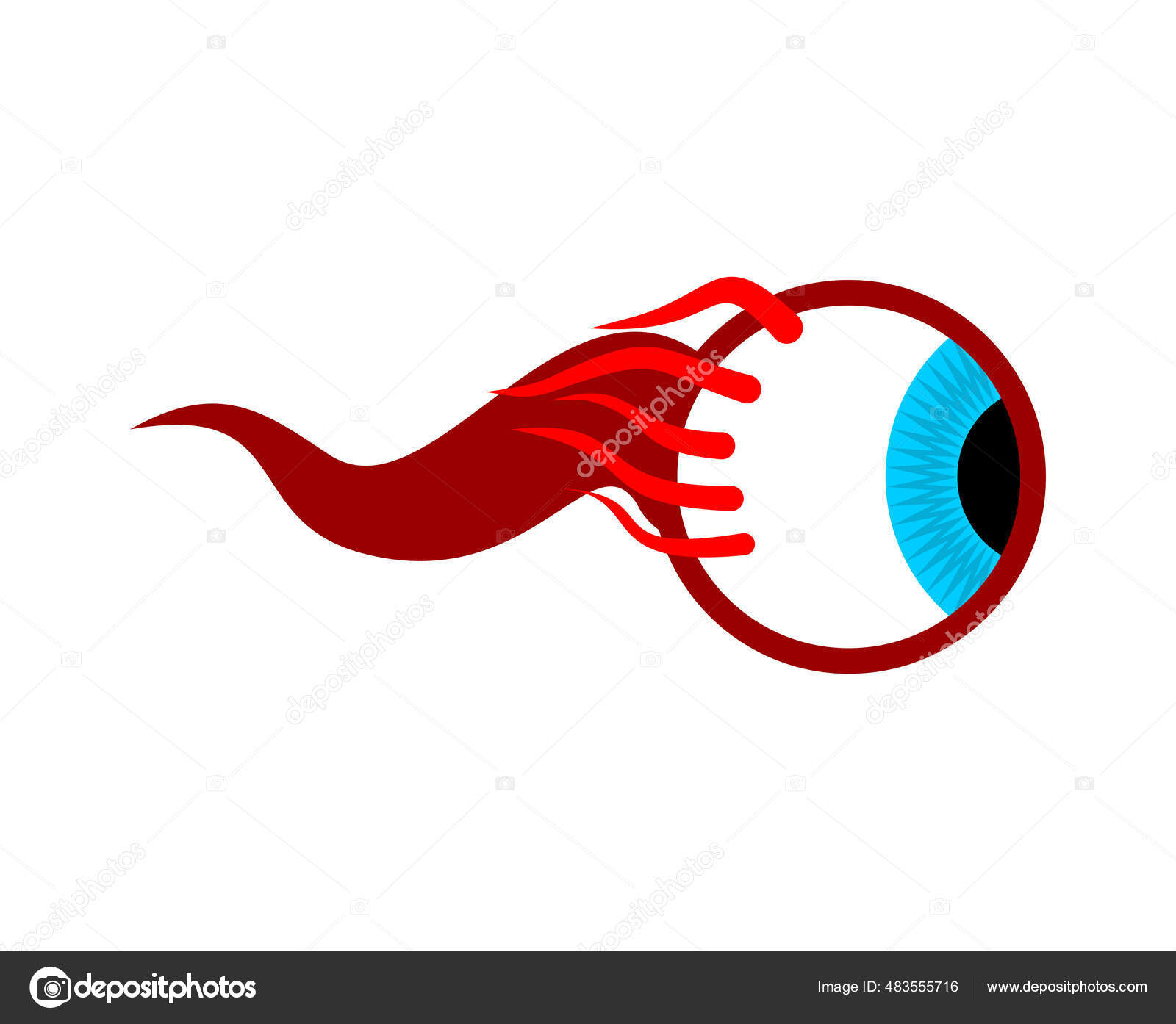 Eyeball Eye Isolated Eyes Nerves Vector Illustration Stock Vector by