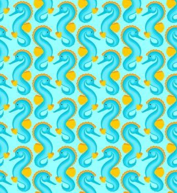 Deniz atı desenleri pürüzsüz. Deniz atı vektör arka planı. Deniz hayvanı süsü.