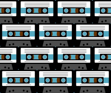 Retro kaset kalıpları kusursuz. Teyp arkaplanı için teyp kaseti. 